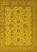 Machine Washable Oriental Yellow Traditional Rug, wshurb768yw