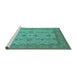 Sideview of Machine Washable Oriental Turquoise Traditional Area Rugs, wshurb768turq