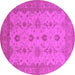 Round Oriental Pink Traditional Rug, urb768pnk