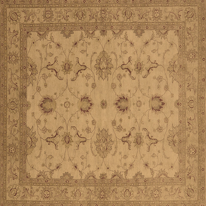 Square Oriental Brown Traditional Rug, urb768brn