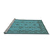 Sideview of Machine Washable Oriental Light Blue Traditional Rug, wshurb768lblu