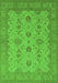 Machine Washable Oriental Green Traditional Area Rugs, wshurb768grn