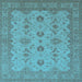 Square Oriental Light Blue Traditional Rug, urb768lblu