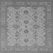 Square Machine Washable Oriental Gray Traditional Rug, wshurb768gry