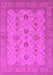 Machine Washable Oriental Pink Traditional Rug, wshurb768pnk