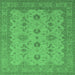 Square Oriental Emerald Green Traditional Rug, urb768emgrn