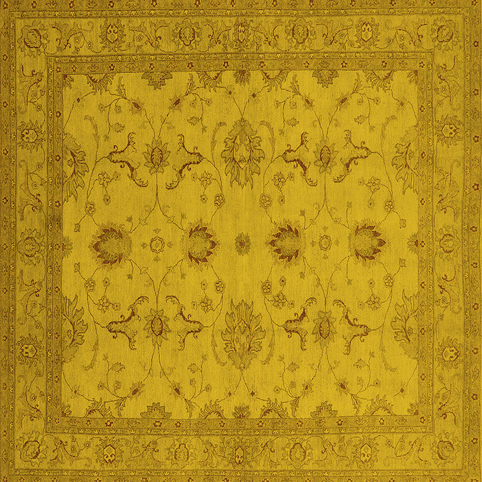 Square Oriental Yellow Traditional Rug, urb768yw