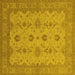 Square Oriental Yellow Traditional Rug, urb768yw