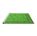 Sideview of Machine Washable Oriental Green Traditional Area Rugs, wshurb768grn
