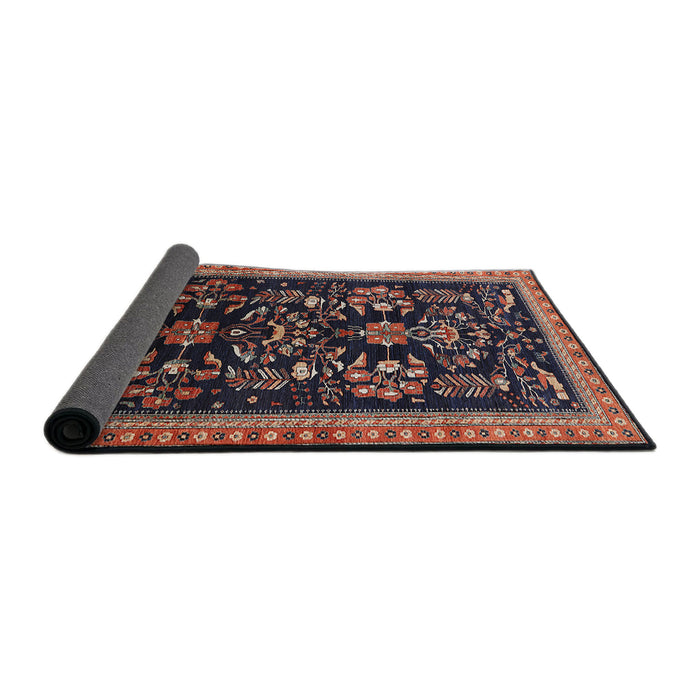 Sideview of Mid-Century Modern Dark Almond Brown Oriental Rug, urb769