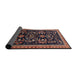 Sideview of Mid-Century Modern Dark Almond Brown Oriental Rug, urb769