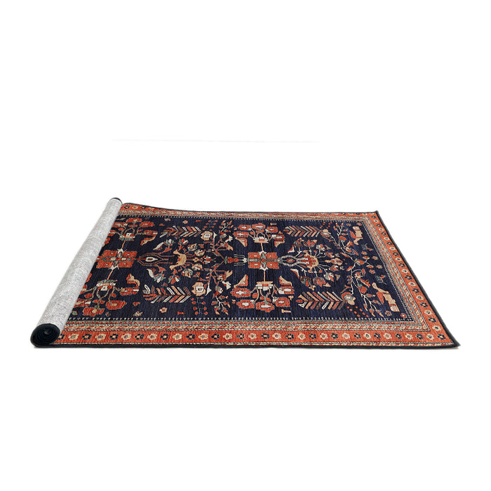 Sideview of Machine Washable Industrial Modern Dark Almond Brown Rug, wshurb769