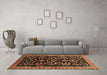 Machine Washable Oriental Brown Industrial Rug in a Living Room,, wshurb769brn