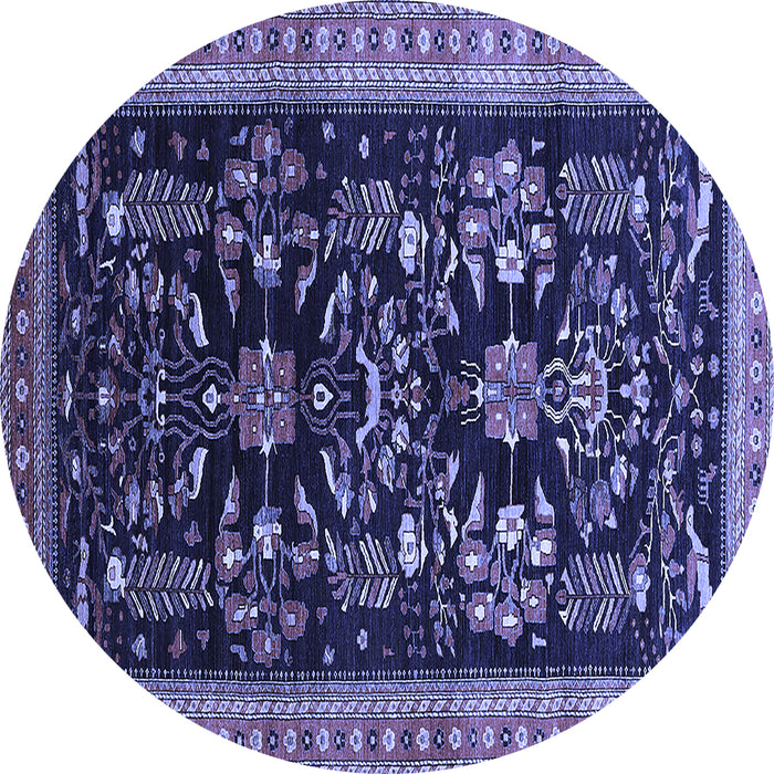 Round Oriental Blue Industrial Rug, urb769blu