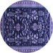 Round Oriental Blue Industrial Rug, urb769blu