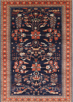 Mid-Century Modern Dark Almond Brown Oriental Rug, urb769