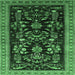 Square Oriental Emerald Green Industrial Rug, urb769emgrn