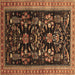 Square Oriental Brown Industrial Rug, urb769brn