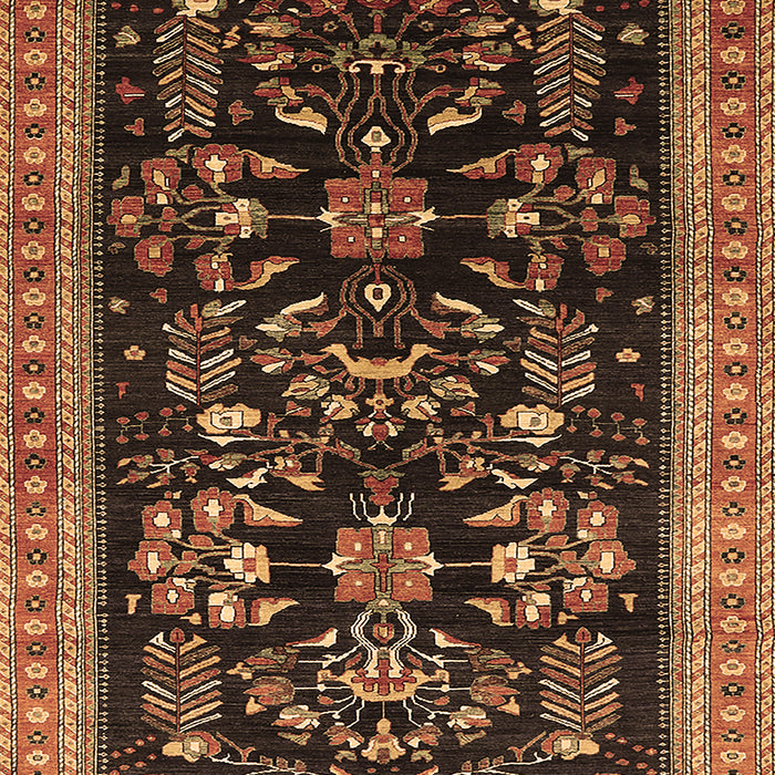 Machine Washable Oriental Brown Industrial Rug, wshurb769brn