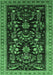 Machine Washable Oriental Emerald Green Industrial Area Rugs, wshurb769emgrn