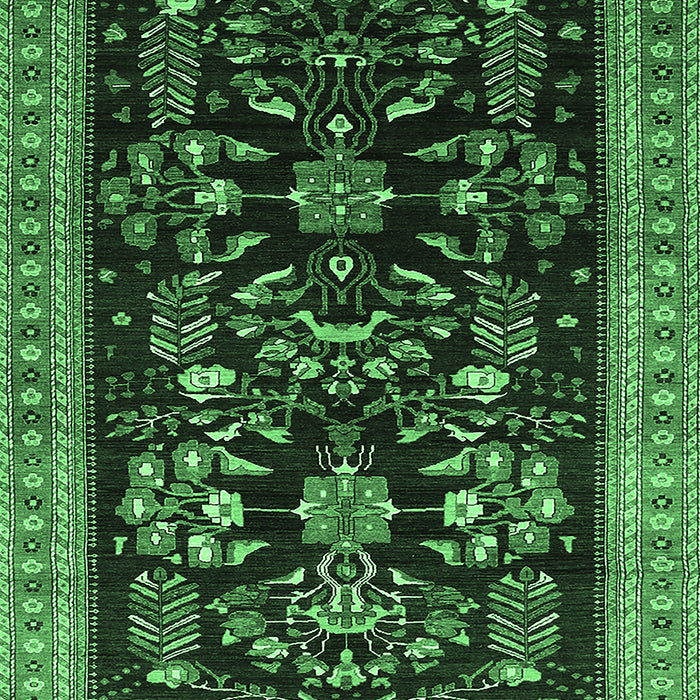 Machine Washable Oriental Emerald Green Industrial Area Rugs, wshurb769emgrn