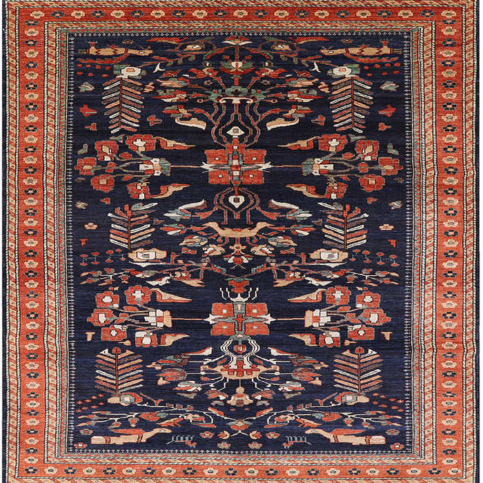 Square Machine Washable Industrial Modern Dark Almond Brown Rug, wshurb769