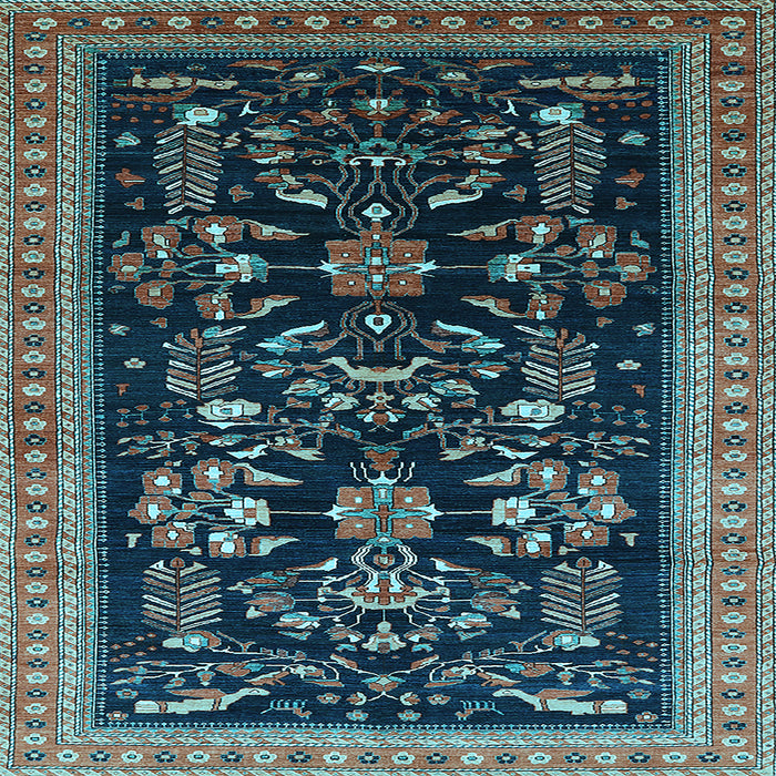 Square Oriental Light Blue Industrial Rug, urb769lblu