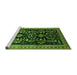 Sideview of Machine Washable Oriental Green Industrial Area Rugs, wshurb769grn