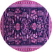 Round Oriental Purple Industrial Rug, urb769pur