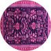 Round Oriental Pink Industrial Rug, urb769pnk