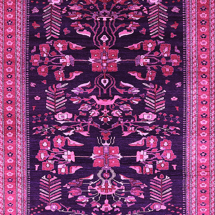 Machine Washable Oriental Pink Industrial Rug, wshurb769pnk