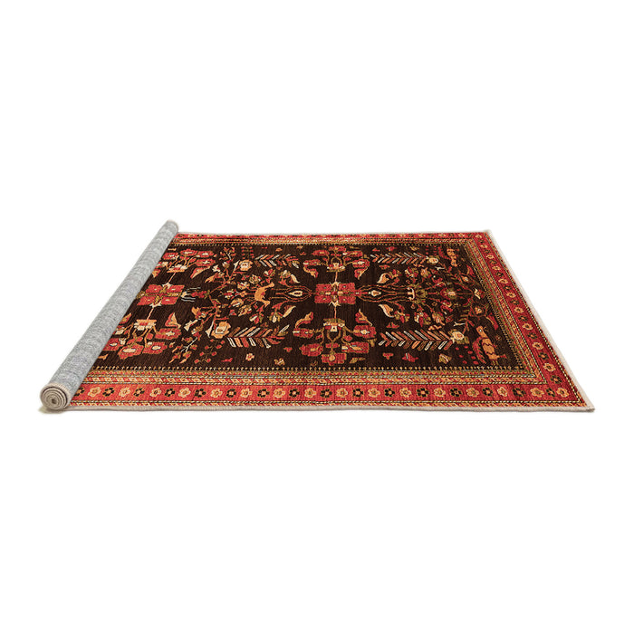 Sideview of Machine Washable Oriental Orange Industrial Area Rugs, wshurb769org