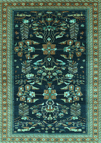 Oriental Turquoise Industrial Rug, urb769turq