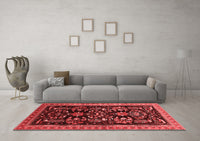 Machine Washable Oriental Red Industrial Rug, wshurb769red