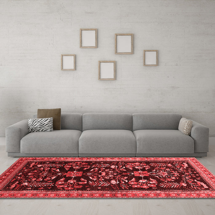 Industrial Red Washable Rugs