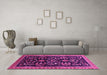 Machine Washable Oriental Pink Industrial Rug in a Living Room, wshurb769pnk