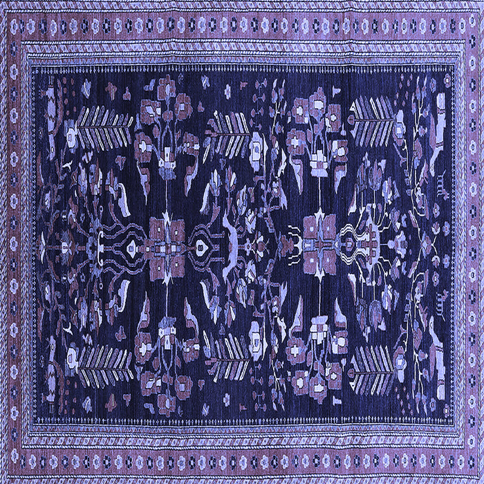 Square Oriental Blue Industrial Rug, urb769blu
