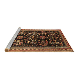 Sideview of Machine Washable Oriental Brown Industrial Rug, wshurb769brn