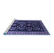 Sideview of Machine Washable Oriental Blue Industrial Rug, wshurb769blu