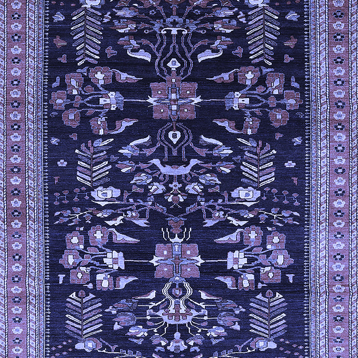 Machine Washable Oriental Blue Industrial Rug, wshurb769blu