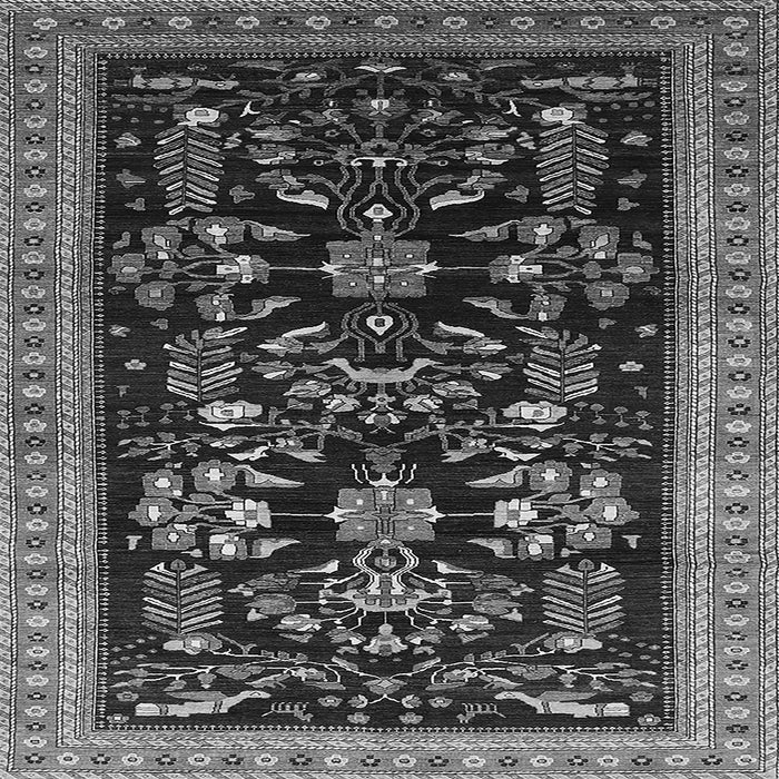Square Oriental Gray Industrial Rug, urb769gry
