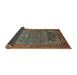 Sideview of Mid-Century Modern Dark Sea Green Animal Rug, urb770