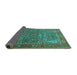 Sideview of Animal Turquoise Traditional Rug, urb770turq