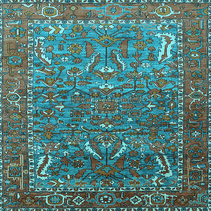 Square Machine Washable Animal Light Blue Traditional Rug, wshurb770lblu