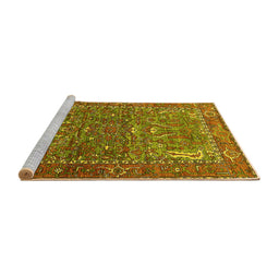 Sideview of Machine Washable Animal Yellow Traditional Rug, wshurb770yw