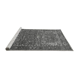 Sideview of Machine Washable Animal Gray Traditional Rug, wshurb770gry