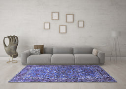 Machine Washable Animal Blue Traditional Rug in a Living Room, wshurb770blu