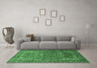 Machine Washable Animal Emerald Green Traditional Area Rugs in a Living Room,, wshurb770emgrn