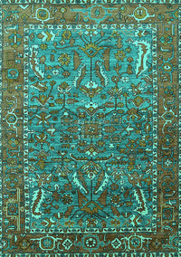 Animal Turquoise Traditional Rug, urb770turq