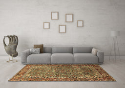 Machine Washable Animal Brown Traditional Rug in a Living Room,, wshurb770brn